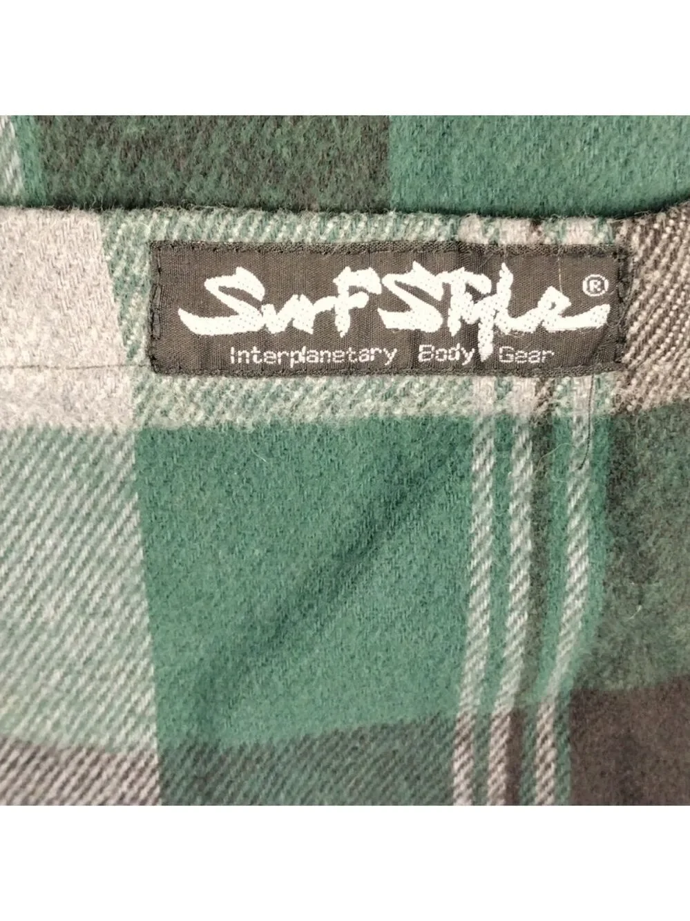 Surf Style Interplanetary Body Gear Green Windowpane Plaid Hooded Snap Up Vest